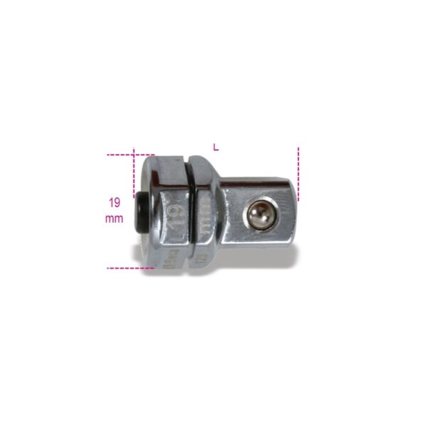 Uchwyt przejściowy z blokadą do nasadek 1/2", do zastosowania z kluczami oczkowymi 19 mm 123Q1/2