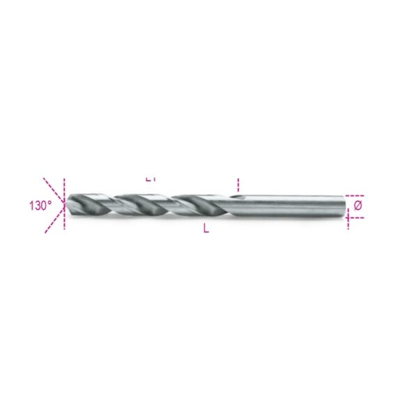 Wiertła kręte cylindryczne krótkie, szlifowane, polerowane, HSS 412 0,50