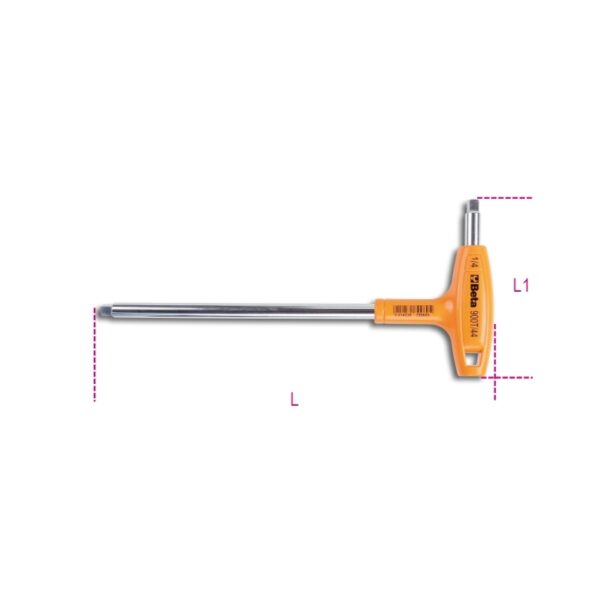 Klucz trzpieniowy kątowy, z końcówką kwadratową 1/4", z rękojeścią 900T/44