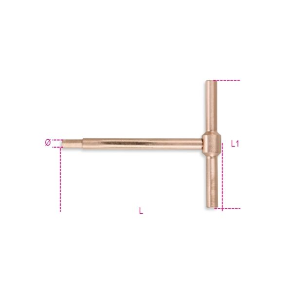 Klucze trzpieniowe typu T, sześciokątne, nieiskrzące 951BA 4