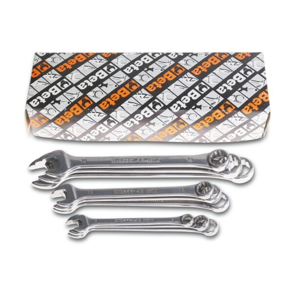 Zestaw 9-stu kluczy płasko-oczkowych (art. 42INOX-AS) BetaINOX - 42INOX-AS/S9