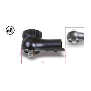 Głowica z dwukierunkowym mechanizmem zapadkowym do pokręteł dynamometrycznych model 604B/5 i 604B/10, zabierak 8 mm Beta - 611
