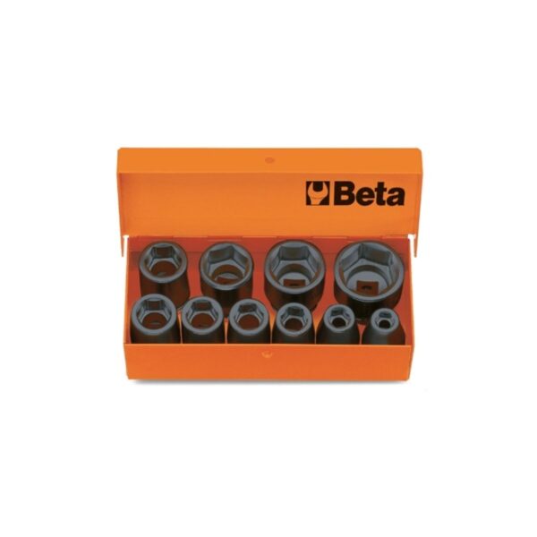 Komplet 10-ciu nasadek udarowych w pudełku metalowym Beta - 710/C10