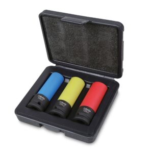 Komplet 3 nasadek udarowych z nakładkami polimerowymi, do kół aluminiowych Beta - 720LC/C3