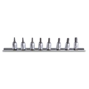 Komplet 8 nasadek z końcówką trzpieniową profil Torx® (model 900TX) na szynie Beta - 900TX/SB8