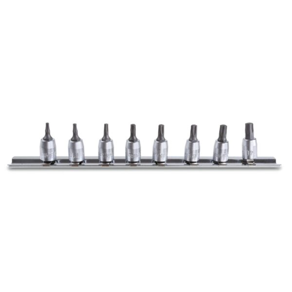 Komplet 8 nasadek z końcówką trzpieniową profil Torx® (model 900TX) na szynie Beta - 900TX/SB8