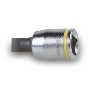 Nasadki z końcówką wkrętakową płaską, chromowane - końcówki czernione, rozmiar oznaczony kolorem Beta - 900MC/LP 0,8X4