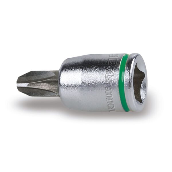 Nasadki z końcówką wkrętakową profil Phillips®, gniazdo 1/4", chromowane - końcówki czernione, rozmiar oznaczony kolorem Beta - 900MC/PH 1