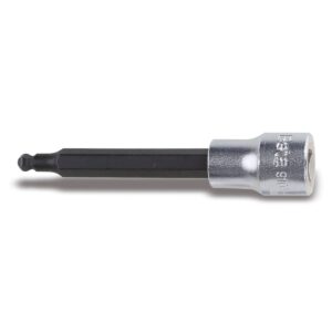 Nasadki z końcówką trzpieniową sześciokątną z końcówką kulistą z gniazdem zabieraka 3/8" chromowane - końcówka czerniona Beta - 910BP 4L