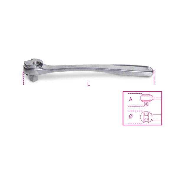 Pokrętło z dwukierunkowym mechanizmem zapadkowym o 72 zębach, wykonane ze stali nierdzewnej BetaINOX - 920/55 INOX