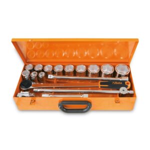 Zestaw 12 nasadek sześciokątnych z akcesoriami w pudełku metalowym Beta - 928A/C12