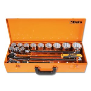 Zestaw 12 nasadek dwunastokątnych z akcesoriami w pudełku metalowym Beta - 928B/C12
