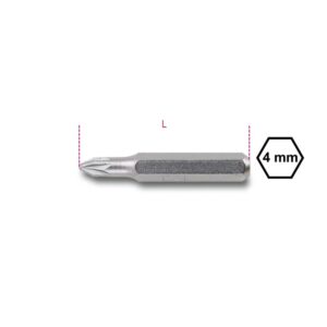 Końcówki wkrętakowe precyzyjne 4 mm, profil Pozidriv® - Supradriv® Beta - 1256PZ 000