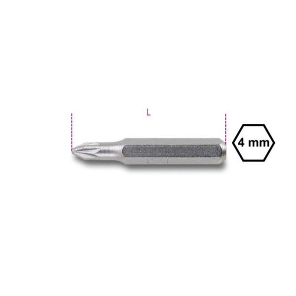 Końcówki wkrętakowe precyzyjne 4 mm, profil Pozidriv® - Supradriv® Beta - 1256PZ 000