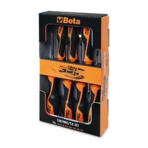 Komplet 7 wkrętaków profil Torx®, rozmiar oznaczony kolorem BetaGRIP - 1267MC/TX-D7