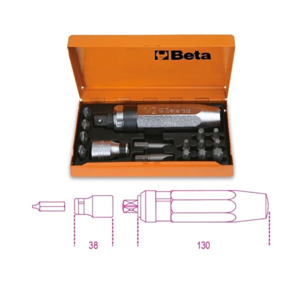 Zestaw wkrętaka udarowego z akcesoriami Beta - 1295/C14