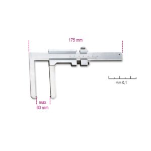 Suwmiarka noniuszowa do pomiaru tarcz hamulcowych - Dokładność odczytu 0,1 mm Beta - 1650FD