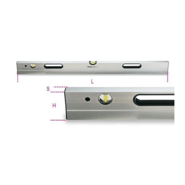 Łaty niwelacyjne wykonane z aluminium, z 2-ma nietłukącymi libelkami dokładność: 1mm/m Beta - 1696S 1500