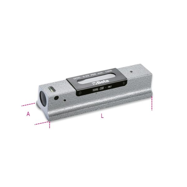 Poziomnica pryzmowa liniałowa, dokładność 0,02 mm/m Beta - 1699L/1