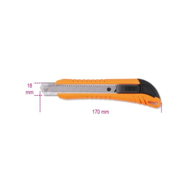 Nóż z ostrzem odłamywalnym, 18 mm, dostarczany z 3 ostrzami Beta - 1771