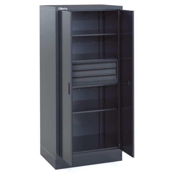 Szafa dwudrzwiowa z blachy z 3 szufladami, ze wspornikiem, system RSC50 2.0 BetaC45PRO - RSC50 2.0 A2/3C
