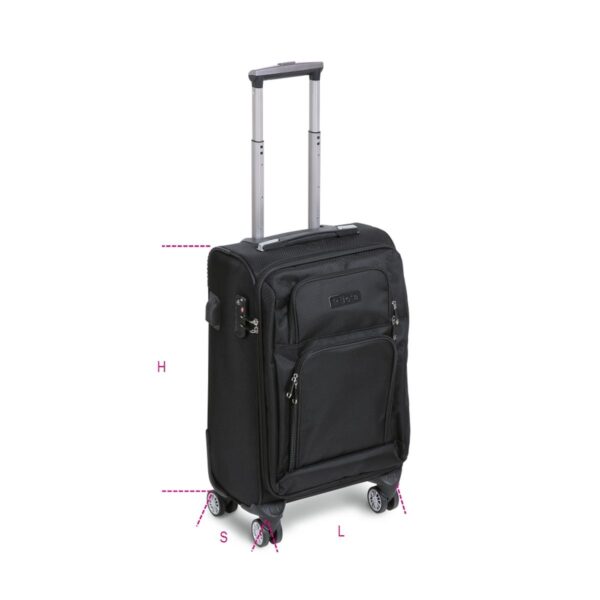 Walizka o wymiarach bagażu kabinowego, 4 podwójne kółka, zamek TSA, port USB + jack 3,5 mm BETACollection - 9544C