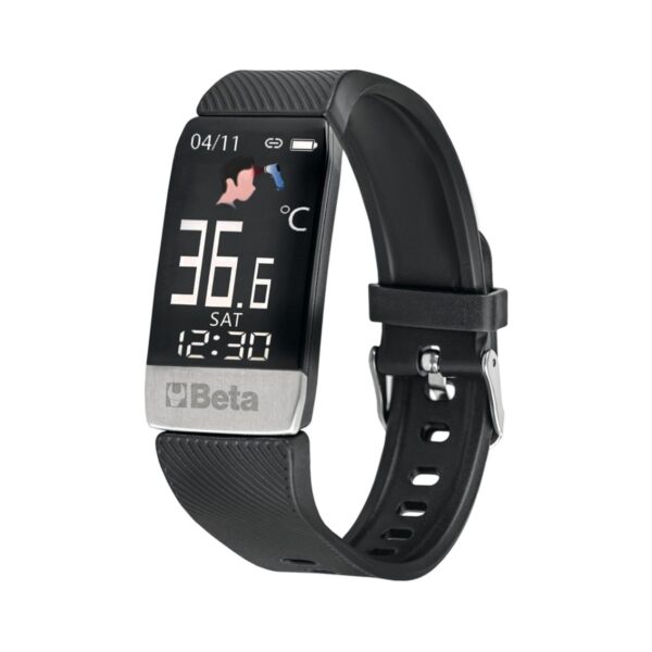 Opaska sportowa smartband, ekran dotykowy, funkcje treningowe, monitoring akcji serca, krokomierz, monitoring snu, pasek silikonowy, czarna BETACollection - 9593SB