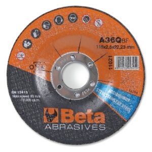 Tarcze do cięcia stali i stali nierdzewnej, z obniżonym środkiem BetaABRASIVES - 11021 115X3,2