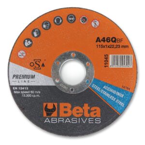 Tarcze do cięcia stali i stali nierdzewnej, cienkie, płaskie BetaABRASIVES - 11046 1,0