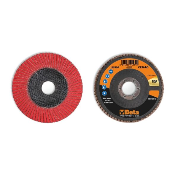 Ściernice listkowe, ziarno ceramiczne na podłożu z płótna, podkład z włókna szklanego, z pojedynczymi listkami BetaABRASIVES - 11248A 40
