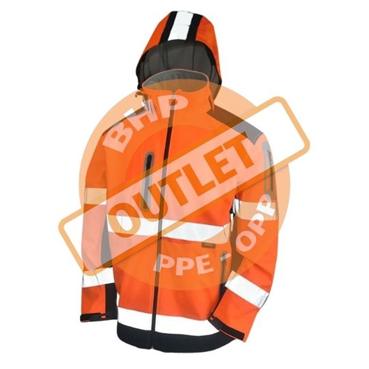 Vizwell VWJK177/W20 - Kurtka SOFTSHELL ostrzegawcza o intensywnej widzialności, odporna na deszcz i oddychająca, z kapturem