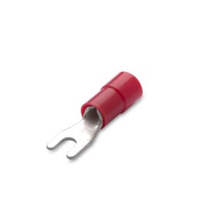 KOŃCÓWKA KABLOWA IZOLOWANA WIDEŁKOWA, 1.5/2.5, PVC, CZERWONA, ZAKRES 0.25-1.5 MM2, OPAKOWANIE 100 SZTUK MODEL BM00102