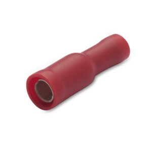 GNIAZDO CAŁKOWICIE IZOLOWANE Z ANTYWIBRACYJNĄ TULEJKĄ MIEDZIANĄ, 1.5/4, PVC, ZAKRES 0.25-1.5 MM2, CZERWONA, OPAKOWANIE 100 SZTUK MODEL BM00140