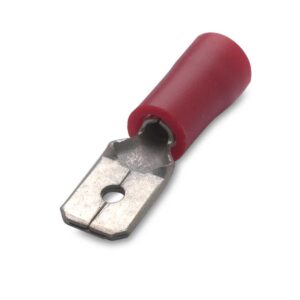 WSUWKA IZOLOWANA Z ANTYWIBRACYJNĄ TULEJKĄ MIEDZIANĄ, 1.5-6.3/0.8, PVC, ZAKRES 0.25-1.5 MM2, CZERWONA, OPAKOWANIE 100 SZTUK MODEL BM00180