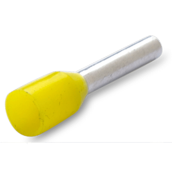 Końcówka tulejkowa izolowana, 25/18, 25 mm , żółta, opakowanie 100 sztuk