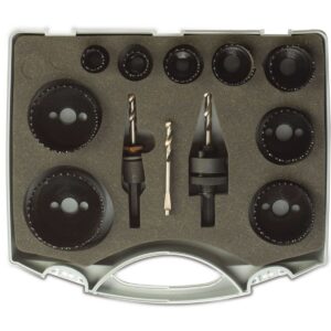 ZESTAW PIŁ OTWOROWYCH, BIMETALOWE HSS, ŚR19-22-29-35-38-44-51-57-64 MM, W WALIZCE, MODEL BM1959