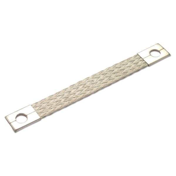 SZYNA UZIEMIAJĄCA MIEDZIANA ELASTYCZNA CYNOWANA, PLECIONKA, OBUSTRONNIE ZAPRASOWANA NA ŚRUBĘ, 10 MM2, 150 MM, ŚR8, 10-8 L150, OPAKOWANIE 25 SZTUK MODEL BM61015