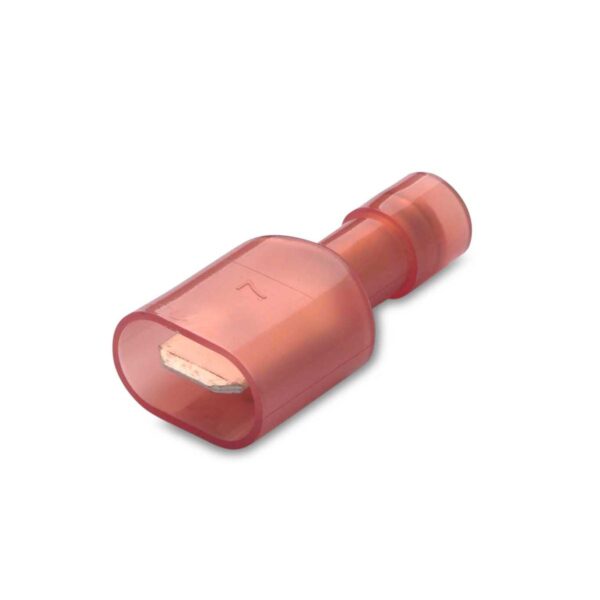 WSUWKA CAŁKOWICIE IZOLOWANA Z ANTYWIBRACYJNĄ TULEJKĄ MIEDZIANĄ, 1,5-6,3/0,8, NYLON 105DEGC, ZAKRES 0,25-1,5 MM2, CZERWONA, OPAKOWANIE 100 SZTUK MODEL BM80180