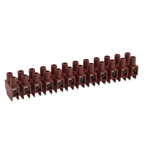 LISTWA ZACISKOWA WZMOCNIONA ŚRUBOWA, 3P, 4 MM2, Z OCHRONĄ PRZEWODU, POLAMID+25% WŁÓKNA SZKLANEGO, KOLOR BRĄZOWY, OPAKOWANIE 1500 SZTUK MODEL BM93HFS3