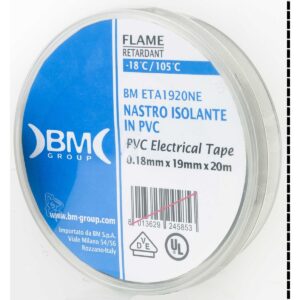 TAŚMA ELEKTROIZOLACYJNA PVC PROFESJONALNA O PODWYŻSZONEJ WYTRZYMAŁOŚCI, 0,18MMX19MMX20MB, CZARNA, MODEL BMETA1920NE