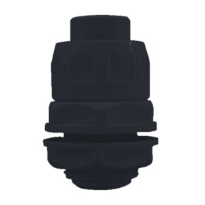 ŁĄCZNIK OD OSŁON SPIRALNYCH, RGGN, ŚR40, GWINT G 1 1/2, IP65, CZARNY, PP OGNIOODPORNY, OPAKOWANIE 5 SZTUK